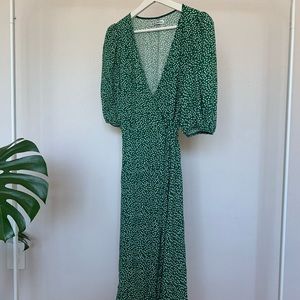 REFORMATION Christa Puff Sleeve Wrap Dress